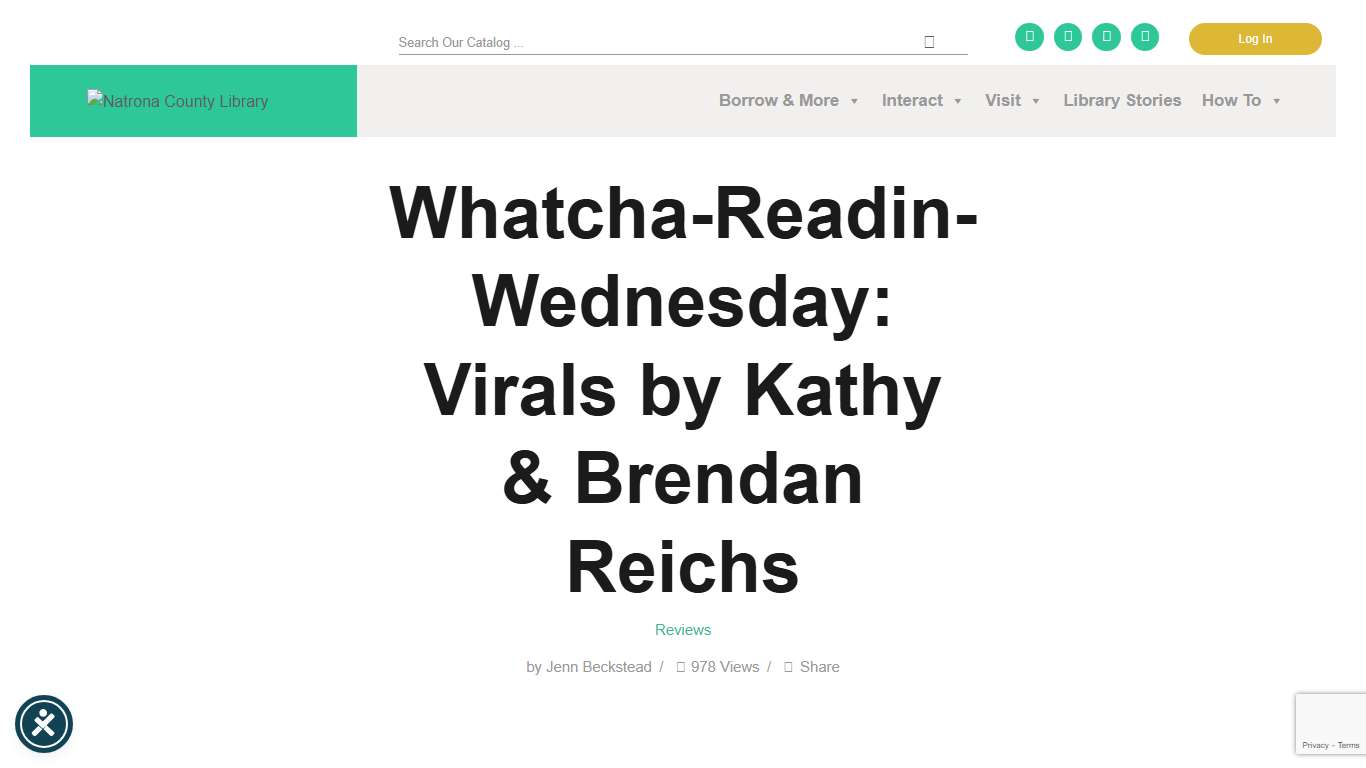 Whatcha-Readin-Wednesday: Virals by Kathy & Brendan Reichs - Natrona County Library
