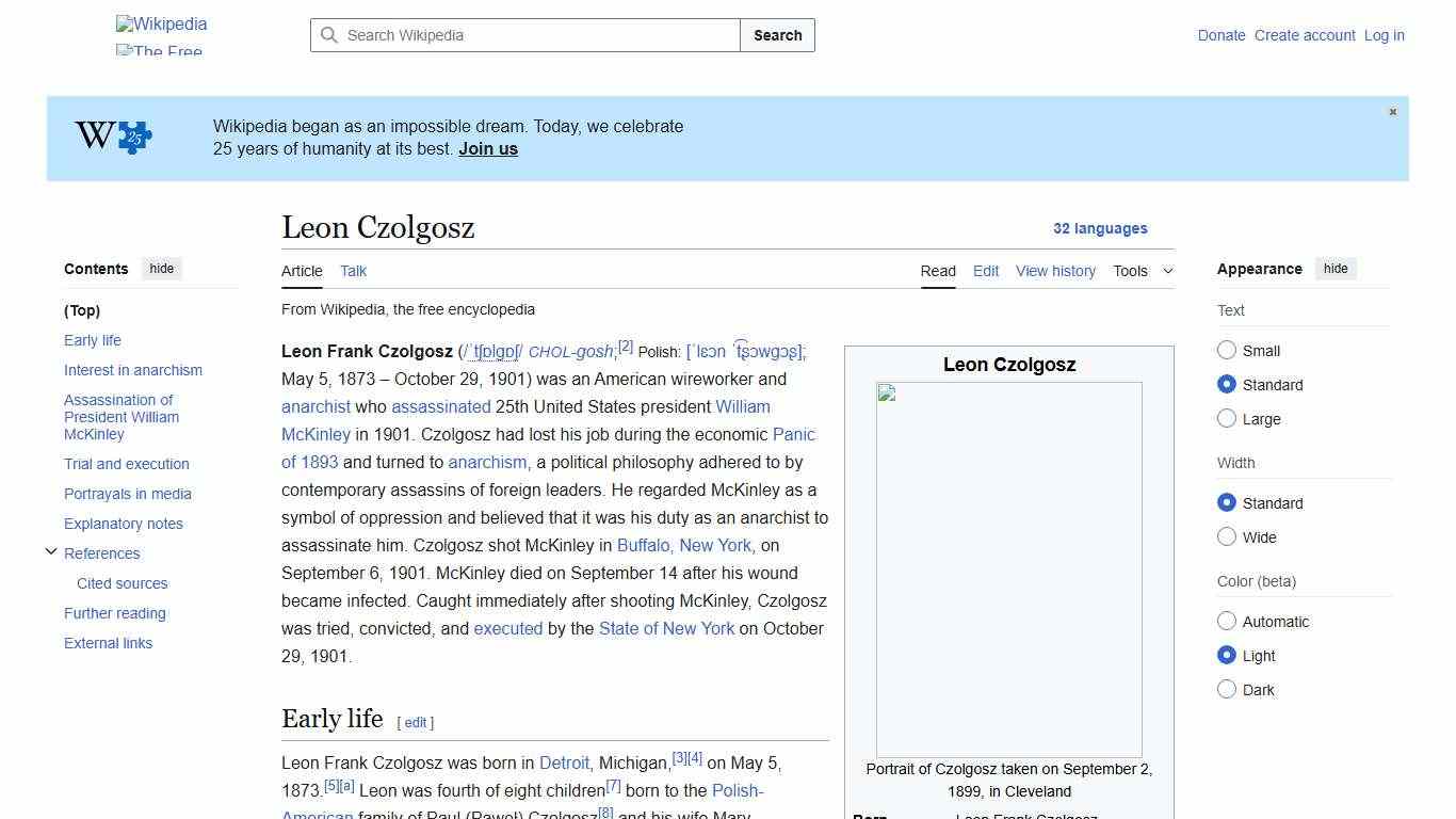 Leon Czolgosz - Wikipedia
